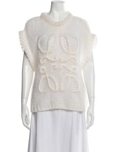 Pre-owned Loewe Mohair Crew Neck Sweater In Neutrals