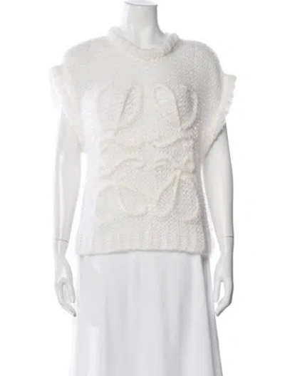 Pre-owned Loewe Mohair Crew Neck Top In Neutral