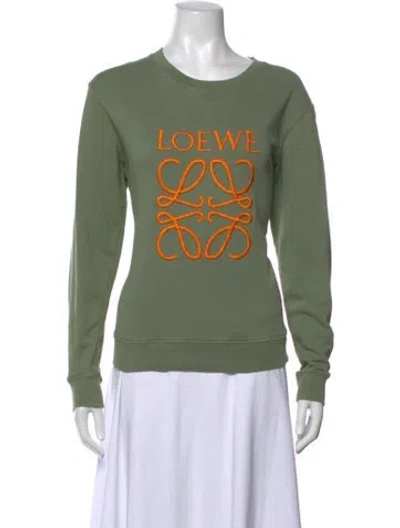 Pre-owned Loewe Mohair Graphic Print Sweatshirt In Green