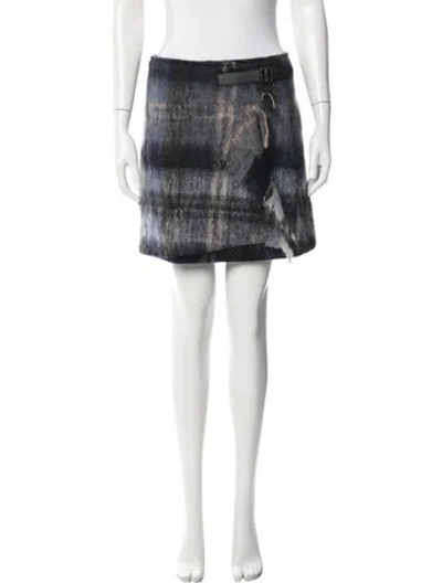 Pre-owned Loewe Mohair Mini Skirt In Grey