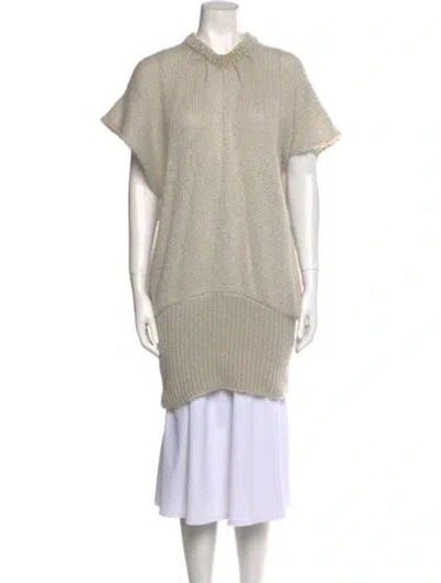 Pre-owned Loewe Mohair Mock Neck Sweater In Neutral