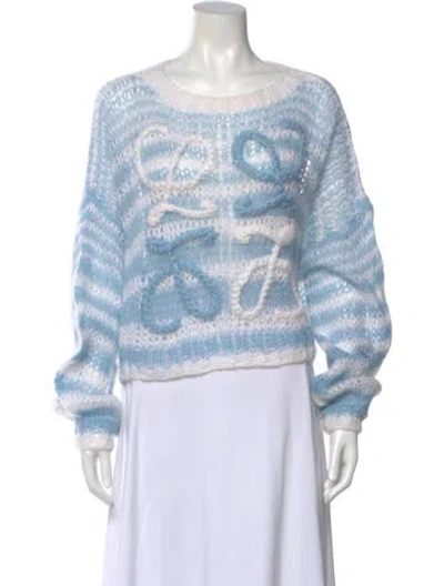 Pre-owned Loewe Mohair Patterned Sweater In Blue