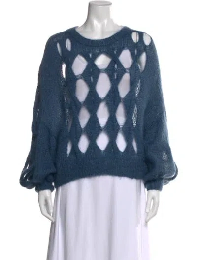 Pre-owned Loewe Mohair Patterned Sweater In Blue