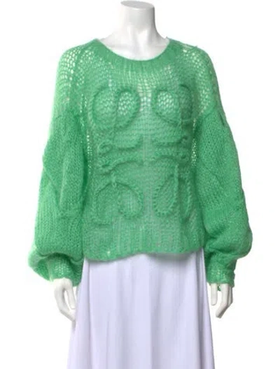Pre-owned Loewe Mohair Patterned Sweater In Green