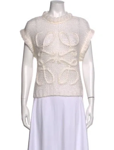Pre-owned Loewe Mohair Patterned Sweater In Neutrals