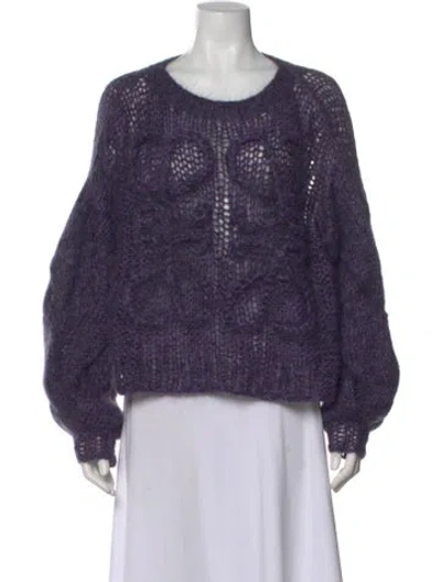 Pre-owned Loewe Mohair Patterned Sweater In Purple