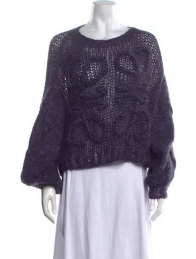 Pre-owned Loewe Mohair Patterned Sweater In Purple
