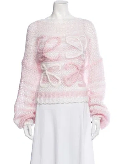 Pre-owned Loewe Mohair Patterned Sweater W/ Tags In Pink