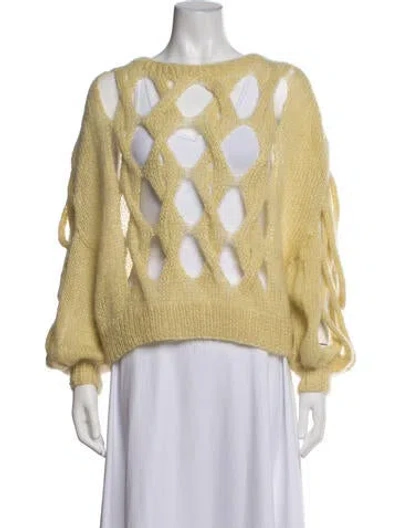 Pre-owned Loewe Mohair Patterned Sweater In Yellow