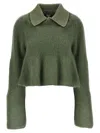 Loewe Mohair-blend Polo Jumper In Green