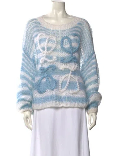 Pre-owned Loewe Mohair Printed Sweater In Blue