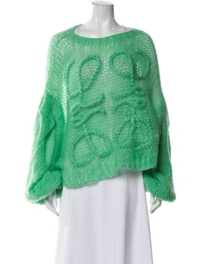 Pre-owned Loewe Mohair Printed Sweater In Green