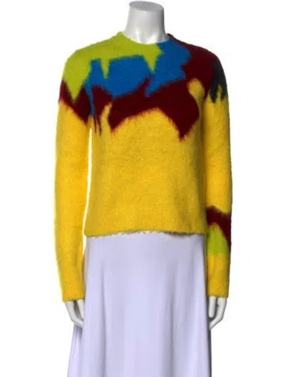 Pre-owned Loewe Mohair Printed Sweater In Yellow