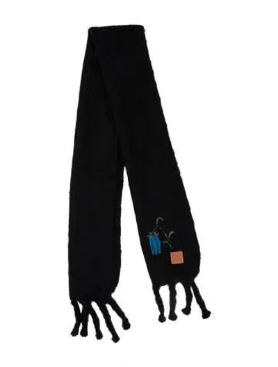 Pre-owned Loewe Mohair Scarf In Black