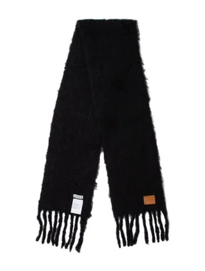 Pre-owned Loewe Mohair Scarf In Black