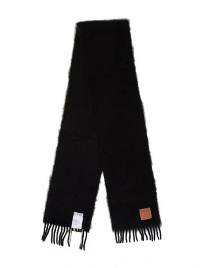 Pre-owned Loewe Mohair Scarf In Black