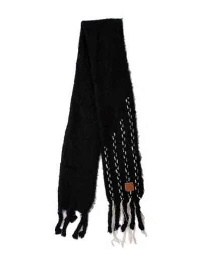 Pre-owned Loewe Mohair Scarf In Black