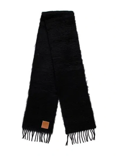 Pre-owned Loewe Mohair Scarf In Black