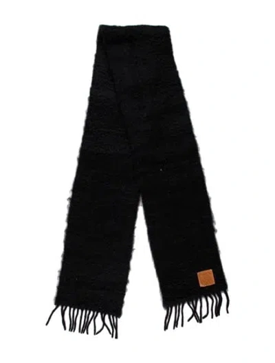 Pre-owned Loewe Mohair Scarf In Black