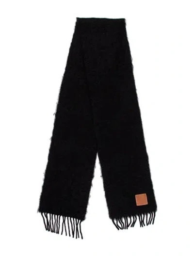 Pre-owned Loewe Mohair Scarf In Black