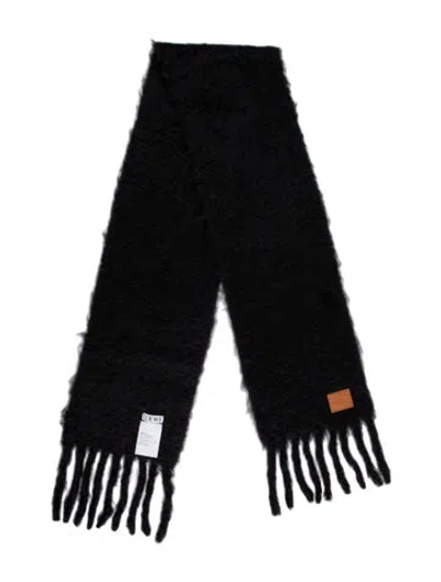 Pre-owned Loewe Mohair Scarf In Black