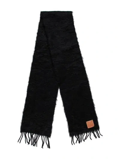 Pre-owned Loewe Mohair Scarf In Black