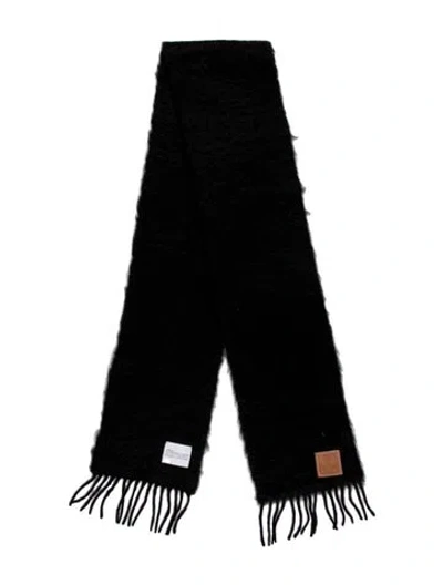 Pre-owned Loewe Mohair Scarf In Black
