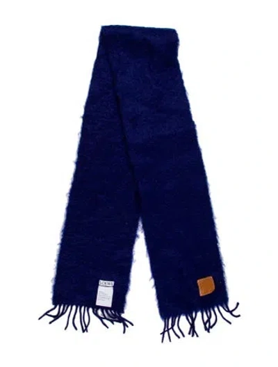 Pre-owned Loewe Mohair Scarf In Blue