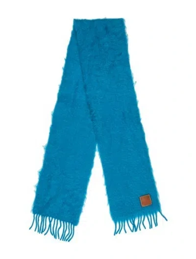 Pre-owned Loewe Mohair Scarf In Blue
