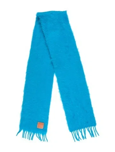 Pre-owned Loewe Mohair Scarf In Blue