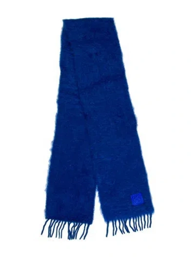Pre-owned Loewe Mohair Scarf In Blue