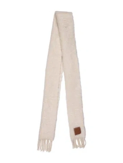 Pre-owned Loewe Mohair Scarf In Neutral