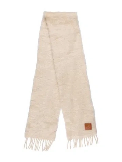 Pre-owned Loewe Mohair Scarf In Neutral