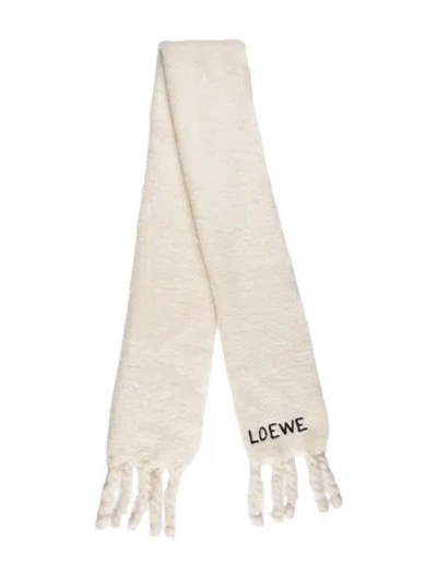 Pre-owned Loewe Mohair Scarf In Neutral