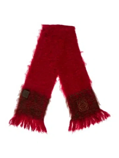 Pre-owned Loewe Mohair Scarf In Red