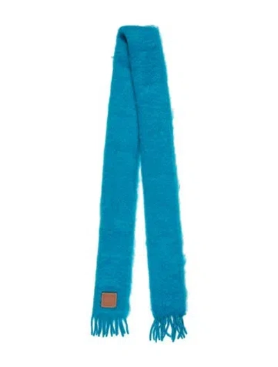 Pre-owned Loewe Mohair Scarf W/ Tags In Blue