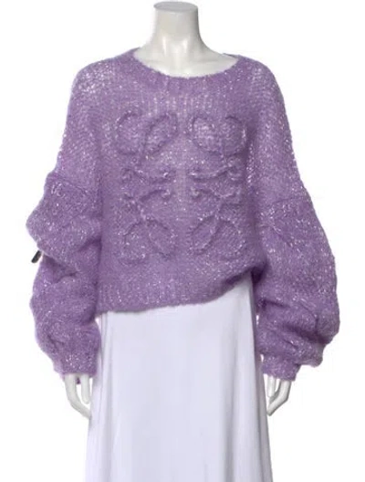 Pre-owned Loewe Mohair Scoop Neck Sweater