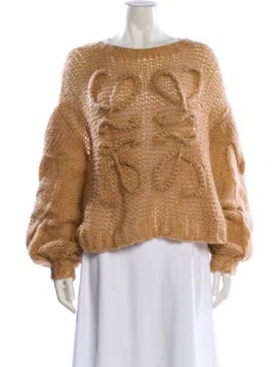 Pre-owned Loewe Mohair Scoop Neck Sweater In Brown