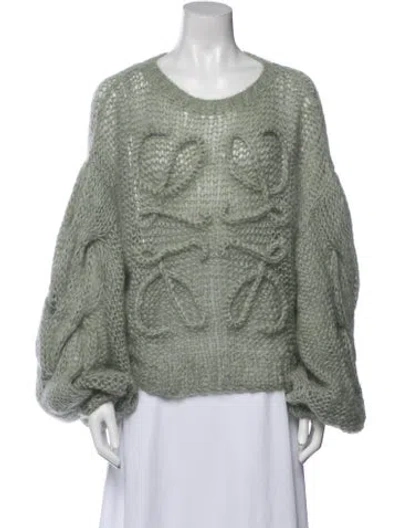 Pre-owned Loewe Mohair Scoop Neck Sweater In Gray