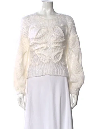 Pre-owned Loewe Mohair Scoop Neck Sweater In Neutral