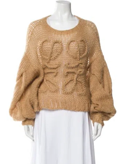 Pre-owned Loewe Mohair Scoop Neck Sweater In Neutral