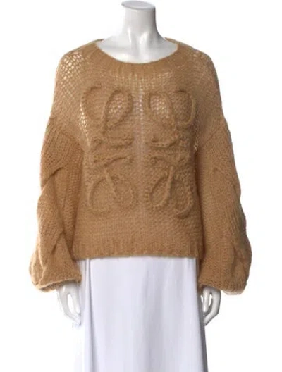 Pre-owned Loewe Mohair Scoop Neck Sweatshirt In Neutral