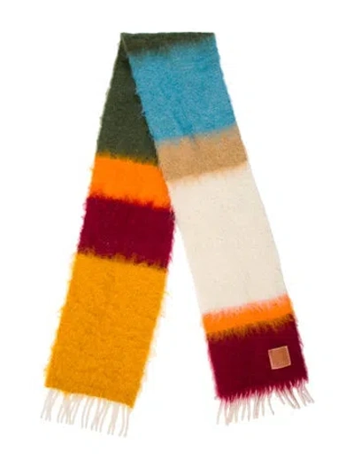 Pre-owned Loewe Mohair Striped Scarf In Multi