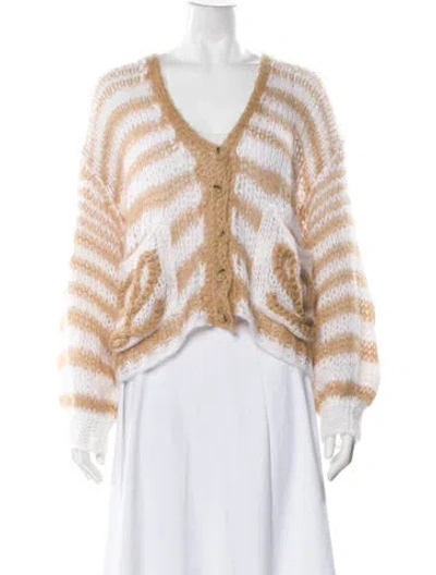Pre-owned Loewe Mohair Striped Sweater In Neutral