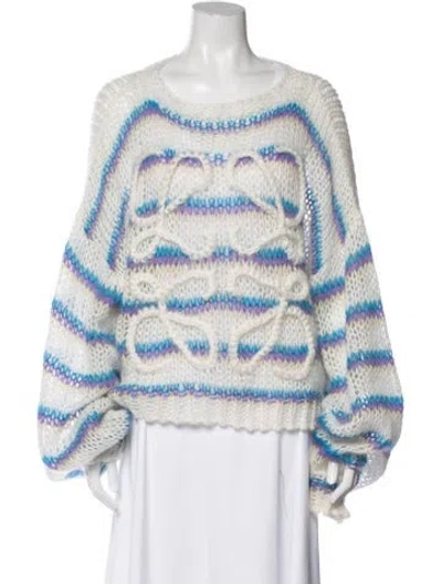 Pre-owned Loewe Mohair Striped Sweater In Neutral