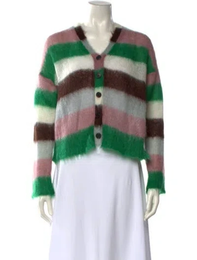 Pre-owned Loewe Mohair Striped Sweater W/ Tags In Green