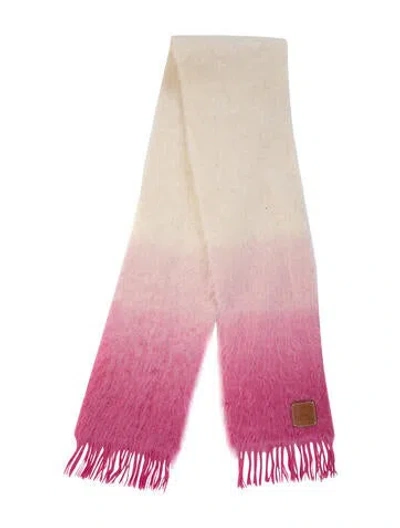 Pre-owned Loewe Mohair Tie-dye Print Scarf In Pink