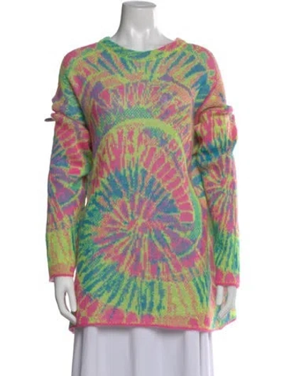 Pre-owned Loewe Mohair Tie-dye Print Sweater In Pink
