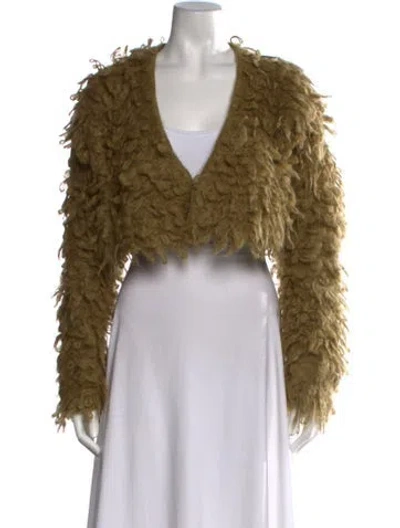 Pre-owned Loewe Mohair V-neck Sweater In Multicolor