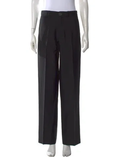 Pre-owned Loewe Mohair Wide Leg Pants In Black